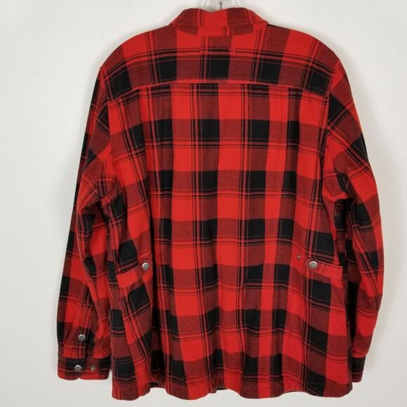 Duluth Trading Women's Free Swingin Lined Flannel Shirt Jacket Size XL Red Plaid - Picture 4 of 7